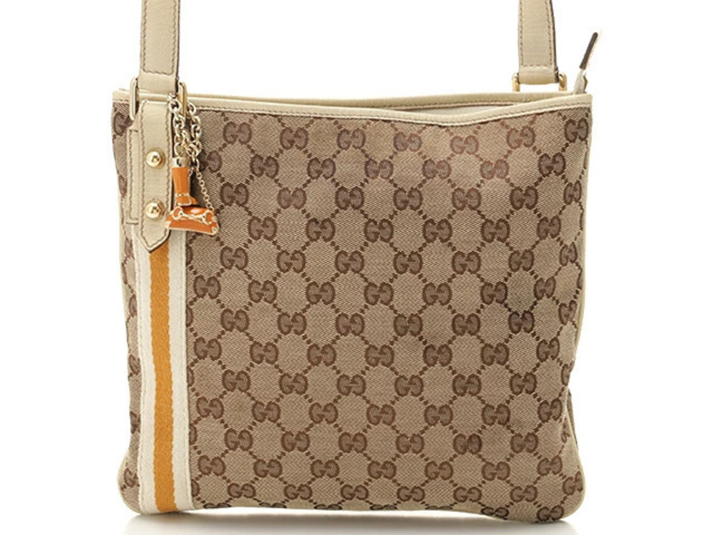 Gucci GG Canvas Shoulder Bag Beige Cream Ivory White